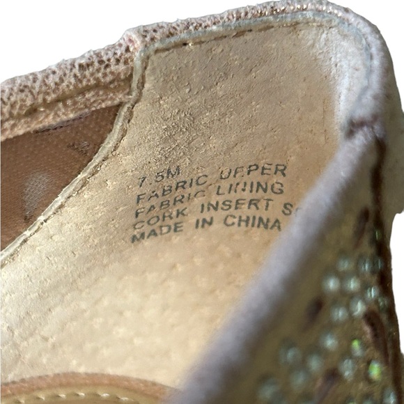 Alex Marie Altana Rose Gold Metallic Laser Cut Flats with Rhinestones Size 7.5 - Picture 6 of 11